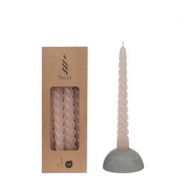 Ljus med vridna rosa ljus 19cm höga (4 st.) [IFS-32230]