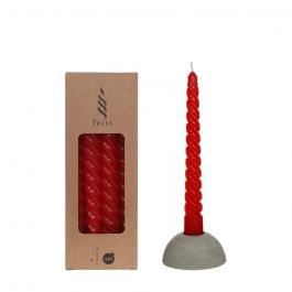Ljus med vridna röda ljus 19 cm höga (4 st.) [IFS-32231]