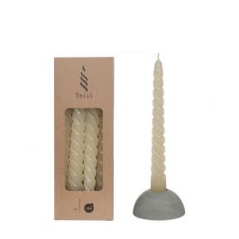 Ljus med vridna grädde 19 cm höga (4 st.) [IFS-32233]