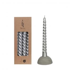 Ljus med snodd i silver 19 cm höga (4 st.) [IFS-32234]