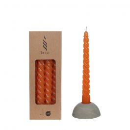 Ljus med vridna bruna ljus 19cm höga (4 st.) [IFS-32236]