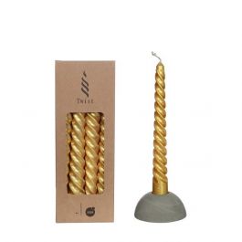 Ljus med snodd i guld 19 cm höga (4 st.) [IFS-32239]