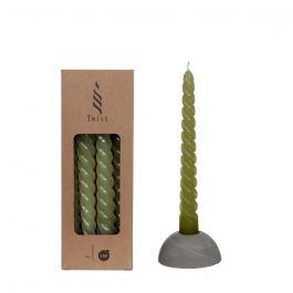 Ljus vridna mossgrön 19cm hög (4 st.) [IFS-32240]