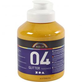 Glitterakrylfärg, varm gul, 500 ml/ 1 flaska [HOB-32502]
