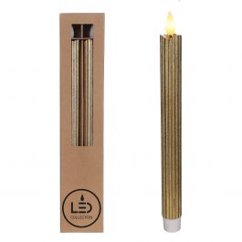 LED-blyertsljus Ø2,1 h. 25cm guld (Set om 2 st) [IFS-32592]