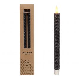 LED-vaxkaka ljus Ø2.2 h. 25cm svart (Set om 2 st) [IFS-32688]