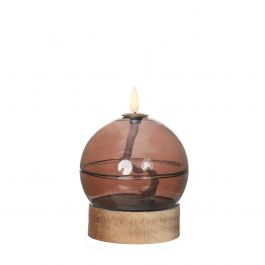 LED-oljelykta h13,5 Ø10 cm mahogny (1 st) [IFS-32809]