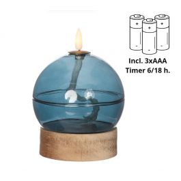 LED-oljelykta h16,5 Ø12 cm mörkblå (1 st) [IFS-32817]