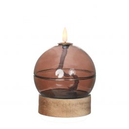 LED-oljelykta h16,5 Ø12 cm mahogny (1 st) [IFS-32818]