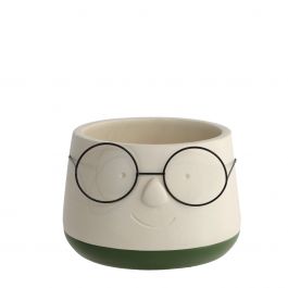 Kruka med glasögon Ø13,5 h: 10,5 cm (6 st) [IFS-33094]