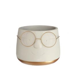 Kruka med glasögon Guld Ø16 h: 11,5 cm (3 st) [IFS-33099]