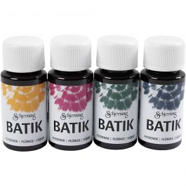 Batikfärg, marinblå, grön, rosa, majsgul, 4x50 ml/ 1 förp. [HOB-33352]