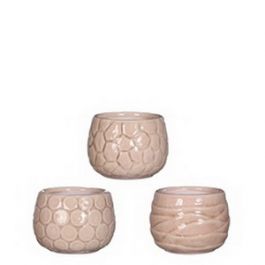 Kruka Mila craquele glasyr Rosa 7cm hög (9 st.) [IFS-33509]