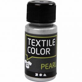 Textilfärg, pärlemor, silver, 50 ml/ 1 flaska [HOB-33689]