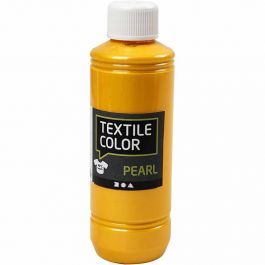 Textilfärg, pärlemor, gul, 250 ml/ 1 flaska [HOB-33708]