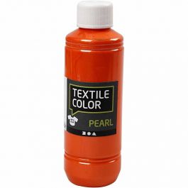 Textilfärg, pärlemor, orange, 250 ml/ 1 flaska [HOB-33710]