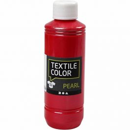 Textilfärg, pärlemor, röd, 250 ml/ 1 flaska [HOB-33714]