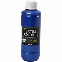 Textilfärg, pärlemor, blå, 250 ml/ 1 flaska [HOB-33728]