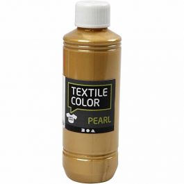 Textilfärg, pärlemor, guld, 250 ml/ 1 flaska [HOB-33761]