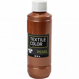 Textilfärg, pärlemor, koppar, 250 ml/ 1 flaska [HOB-33763]