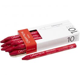CARAN D’ACHE Neocolor I, L: 10 cm, tjocklek 8,5 mm, carmine (080), 10 st./ 1 förp. [HOB-34001]