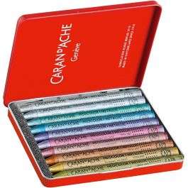CARAN D’ACHE Neocolor I, L: 10 cm, tjocklek 8,5 mm, metallicfärger, 10 st./ 1 förp. [HOB-34012]