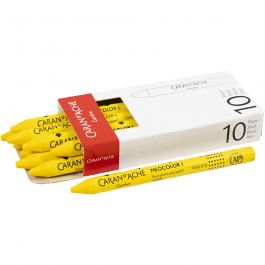 CARAN D’ACHE Neocolor I, L: 10 cm, tjocklek 8,5 mm, yellow (010), 10 st./ 1 förp. [HOB-34022]