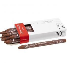 CARAN D’ACHE Neocolor I, L: 10 cm, tjocklek 8,5 mm, brown (059), 10 st./ 1 förp. [HOB-34025]