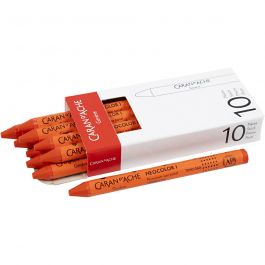 CARAN D’ACHE Neocolor I, L: 10 cm, tjocklek 8,5 mm, vermilion (060), 10 st./ 1 förp. [HOB-34026]