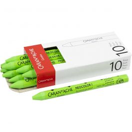 CARAN D’ACHE Neocolor I, L: 10 cm, tjocklek 8,5 mm, yellow green (230), 10 st./ 1 förp. [HOB-34034]