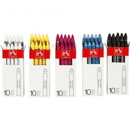 CARAN D’ACHE Neocolor II akvarellkritor, L: 10 cm, tjocklek 8,5 mm, mixade färger, 5x10 st./ 1 förp. [HOB-34049]