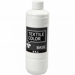 Textilfärg, vit, 500 ml/ 1 flaska [HOB-34154]