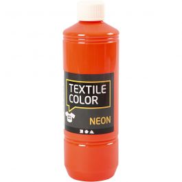 Textilfärg, neonorange, 500 ml/ 1 flaska [HOB-34213]