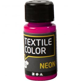 Textilfärg, neonrosa, 50 ml/ 1 flaska [HOB-342140]