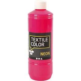 Textilfärg, neonrosa, 500 ml/ 1 flaska [HOB-34214]