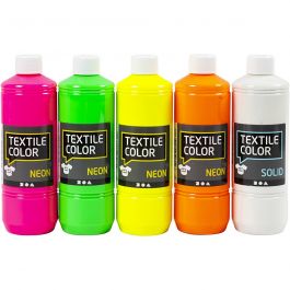 Textilfärg, mixade färger, 5x500 ml/ 1 förp. [HOB-34228]