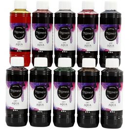 Flytande Akvarellfärg, mixade färger, 10x250 ml/ 1 förp. [HOB-34398]
