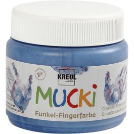 Mucki Fingerfärg, metallicblå, 150 ml/ 1 burk [HOB-34755]