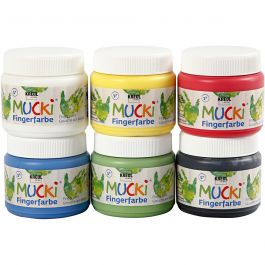 Mucki Fingerfärg, mixade färger, 6x150 ml/ 1 förp. [HOB-34766]