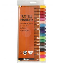 Textilpennor, spets 2-4 mm, mixade färger, 18 st./ 1 förp. [HOB-34837]