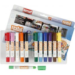 Playcolor Textilfärg, L: 14 cm, mixade färger, 5 g, 12 st./ 1 förp. [HOB-34860]