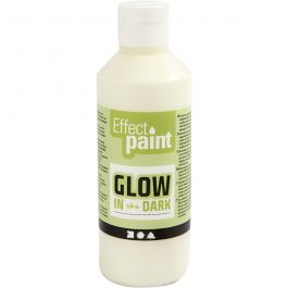 Glow in the Dark, Självlysande Färg, fluorescerande gul, 250 ml/ 1 flaska [HOB-34932]