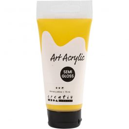 Akrylfärg, halvblank, semi opaque, primärgul, 75 ml/ 1 flaska [HOB-35143]