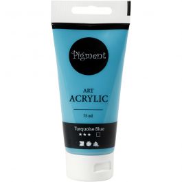 Akrylfärg, halvblank, täckande, turquoise blue, 75 ml/ 1 flaska [HOB-35151]