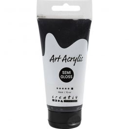 Akrylfärg, halvblank, täckande, svart, 75 ml/ 1 flaska [HOB-35158]