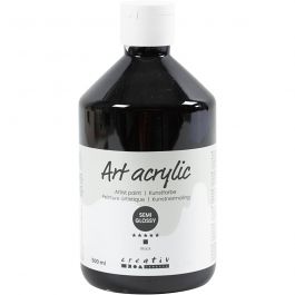 Akrylfärg, halvblank, täckande, svart, 500 ml/ 1 flaska [HOB-35408]