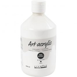 Akrylfärg, halvblank, täckande, vit, 500 ml/ 1 flaska [HOB-35410]