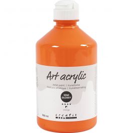 Akrylfärg, halvblank, semi transparent, orange, 500 ml/ 1 flaska [HOB-35412]