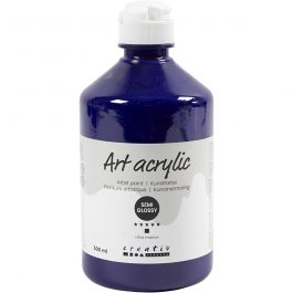 Akrylfärg, halvblank, täckande, ultra marine, 500 ml/ 1 flaska [HOB-35424]