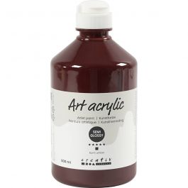 Akrylfärg, halvblank, täckande, burnt umber, 500 ml/ 1 flaska [HOB-35426]